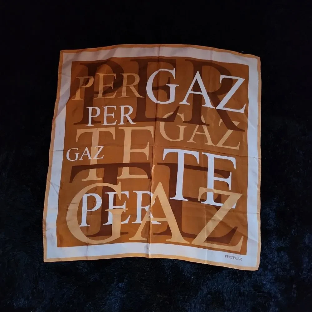 Pertegaz Silk Gold and White Scarf